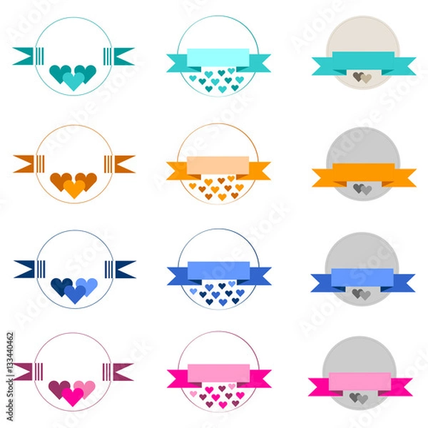 Obraz heart ribbon banner