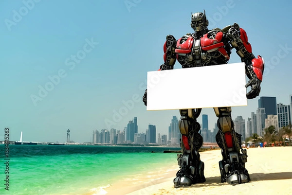 Obraz people with billboard