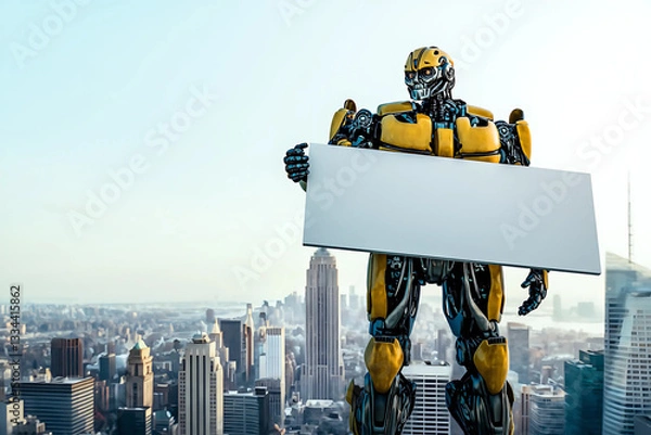 Obraz construction workers with billboard