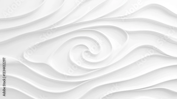 Obraz A white abstract design with a spiral pattern.