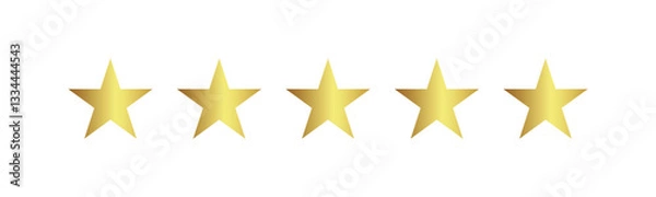 Obraz Product rating or customer review with gold stars and half star flat vector icons for apps and websites