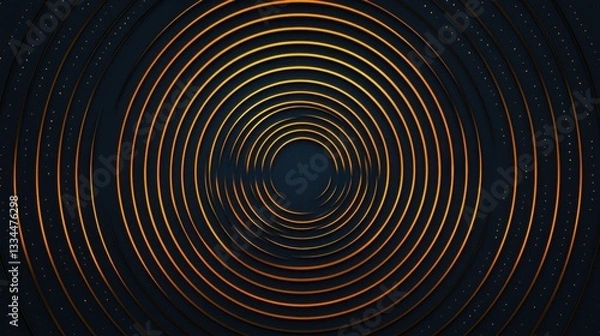 Fototapeta A mesmerizing spiral pattern of gold lines against a dark blue background.