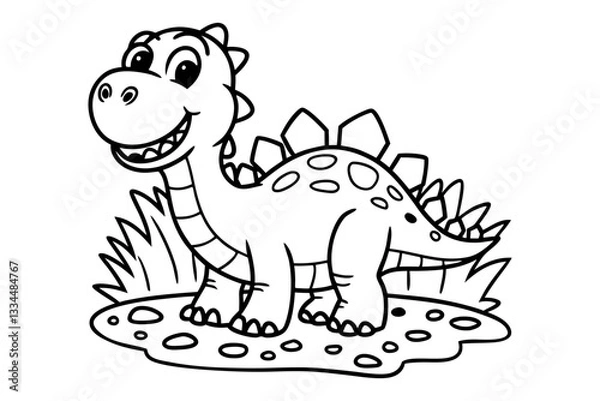 Obraz Funny alligator hand drawn for kids' page Cute  Cartoon Icon Illustration. Animal Hero Icon Concept Isolated. Flat Cartoon Style