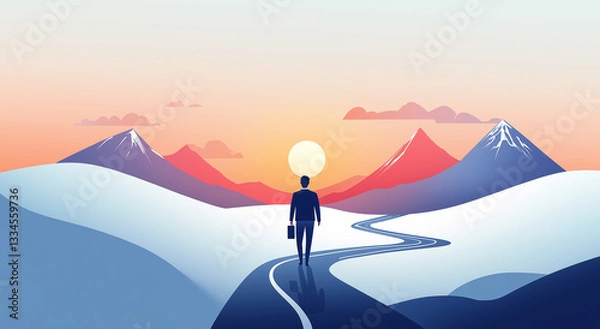 Fototapeta Creating pathways to career success for youth development concept.