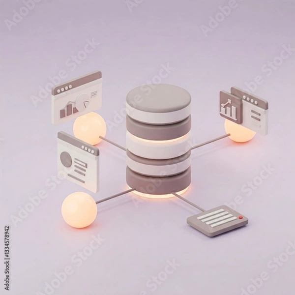 Obraz Database. Computer data management