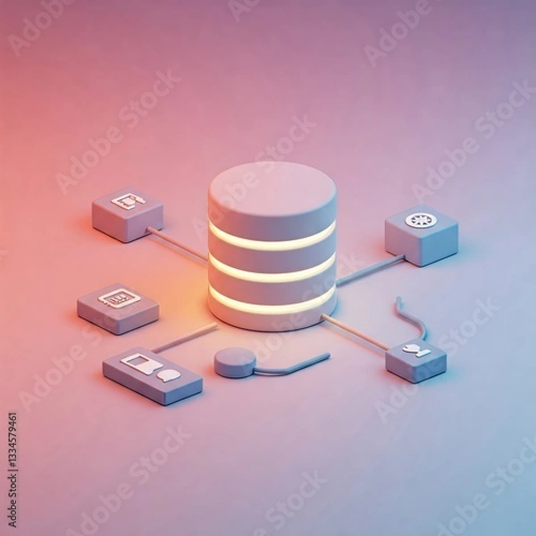 Obraz Database. Computer data management