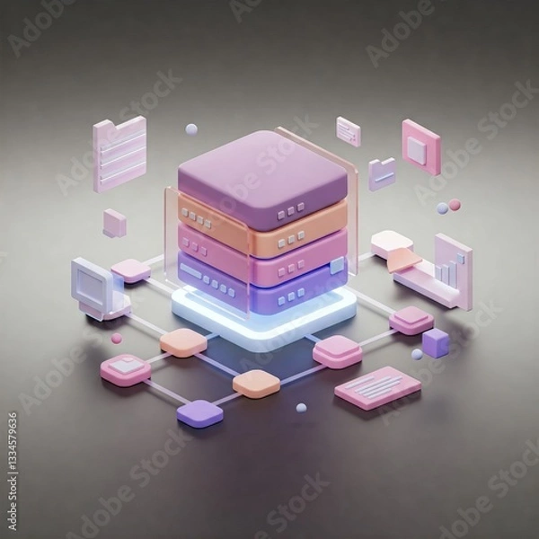 Obraz Database. Computer data management