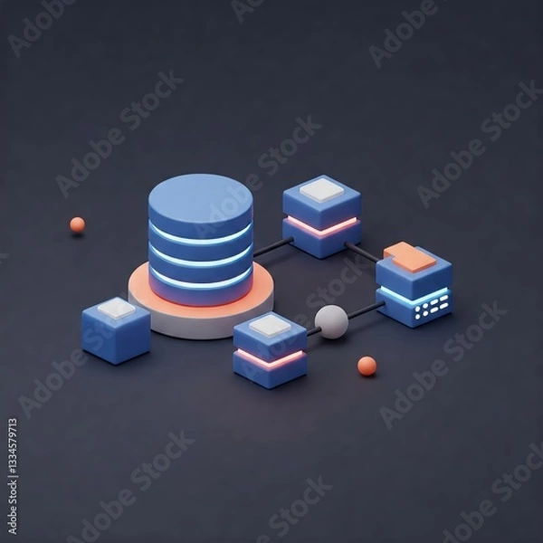 Obraz Database. Computer data management