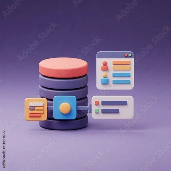 Obraz Database. Computer data management