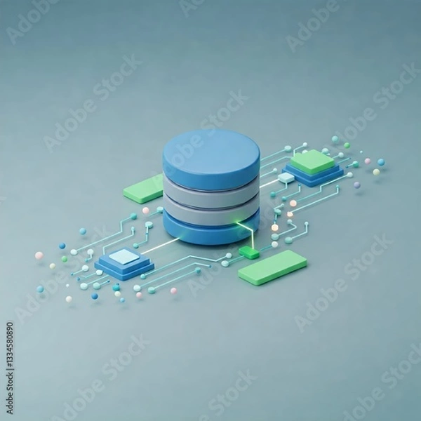 Obraz Database. Computer data management