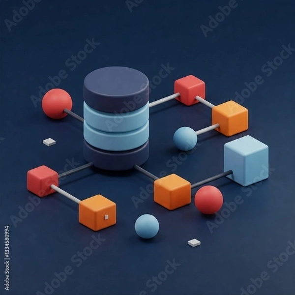 Obraz Database. Computer data management