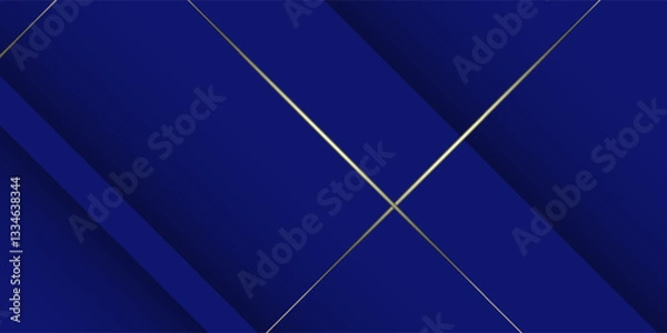 Fototapeta Abstract Elegant Blue Background With Gold Accents Decoration Design