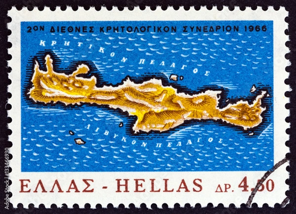 Obraz Map of Crete island (Greece 1966)