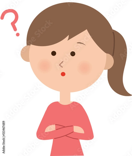 Obraz 女性　疑問　考える