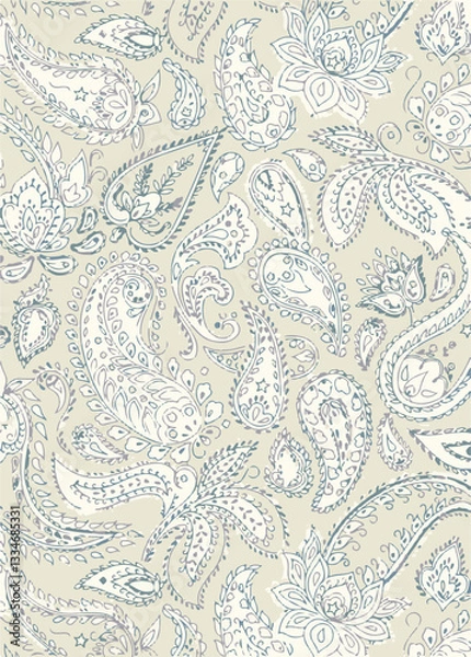 Obraz paisley textile pattern design texture,pasley textile pattern design, Magical Traditional Paisleys Seamless Pattern for wallpaper design or fabric textile printing.