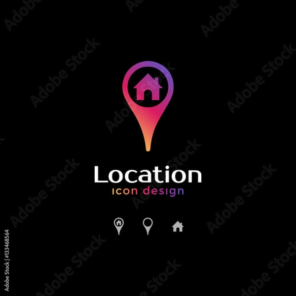 Fototapeta settlement icon. location icon for map