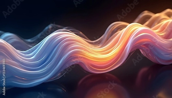 Obraz Colorful Abstract Glowing Background with Flowing Lines and Dynamic Waves