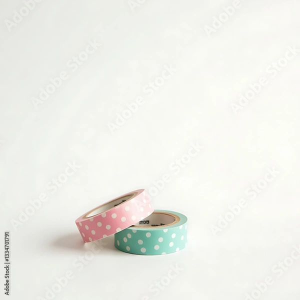 Obraz polka dot washi tape pink and blue