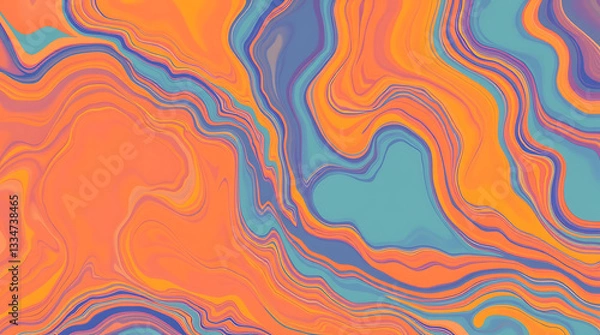 Obraz An elegant abstract marble fluid background with organic swirls in muted earth tones. The soft color blend creates a luxurious and calming aesthetic, Created with generative AI.