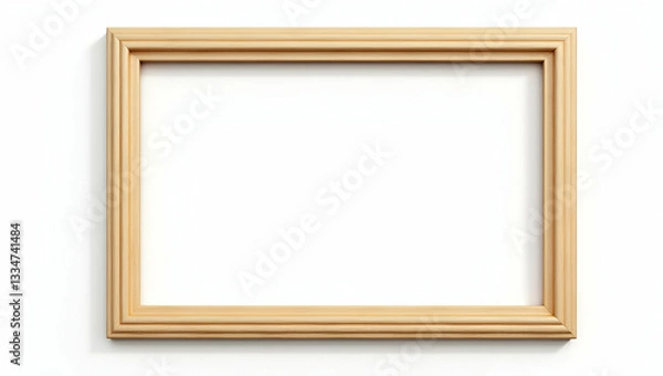 Obraz Flat Empty brown wooden frame on transparent background concept as Empty brown wooden frame isolated on transparent background suitable for displaying photos and artwork in  Simple flat cute vector il