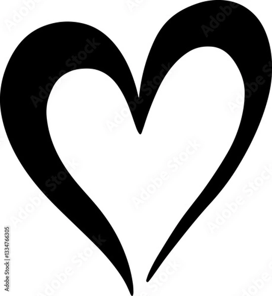 Fototapeta Heart simple minimalist doodle sketch hand drawing element