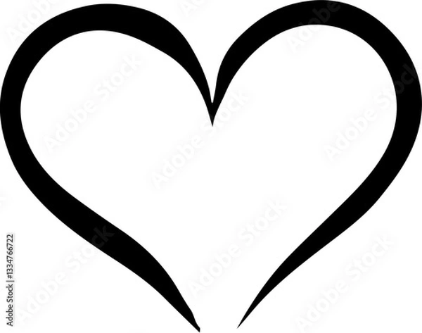 Fototapeta Heart simple minimalist doodle sketch hand drawing element