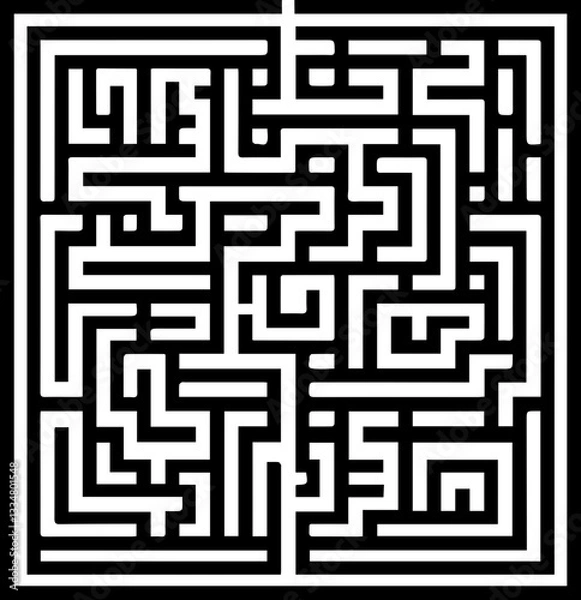 Fototapeta Maze and Labyrinth Icon – Black and White Puzzle Design