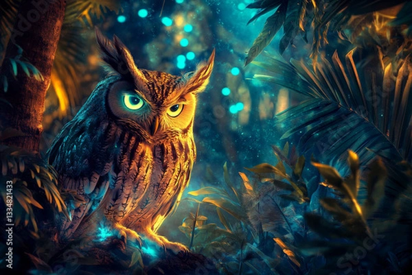 Obraz Mystical Owls in an Enchanted Forest