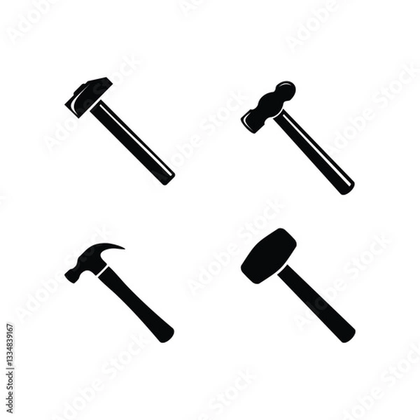 Obraz Monogram hammer icon symbol collection