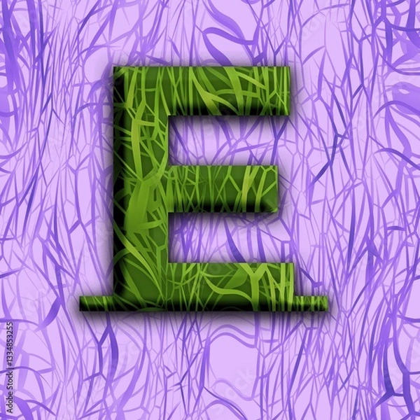 Obraz Capital letter E, design "jungle"