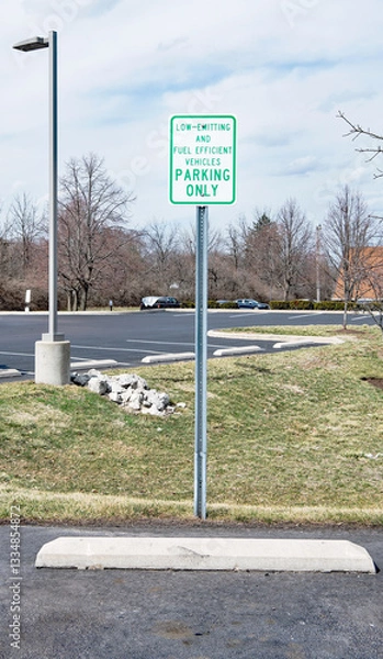 Obraz Low-emitting and Fuel Efficient Vehicles PARKING ONLY Sign