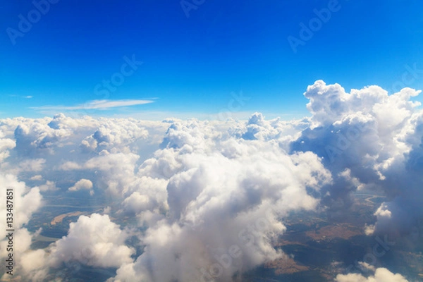 Fototapeta Beautiful Sky view through plane window