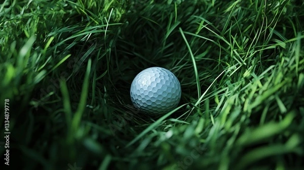 Obraz Golf ball lying on the grass
