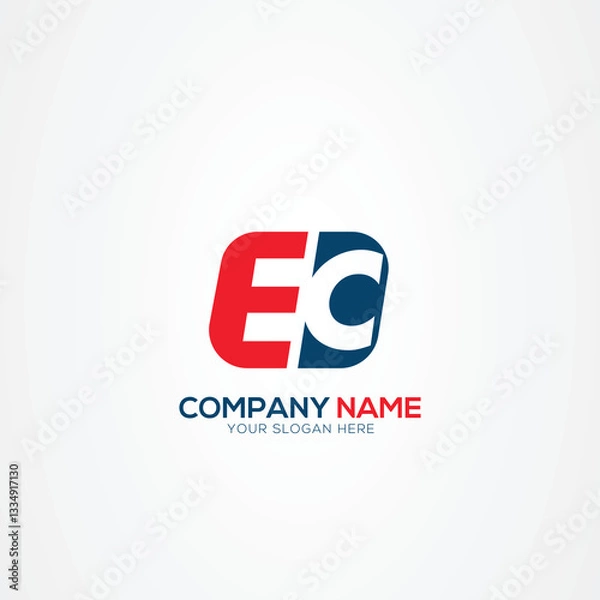 Fototapeta Creative EC CE logo Design Template Vector Graphic Branding Element