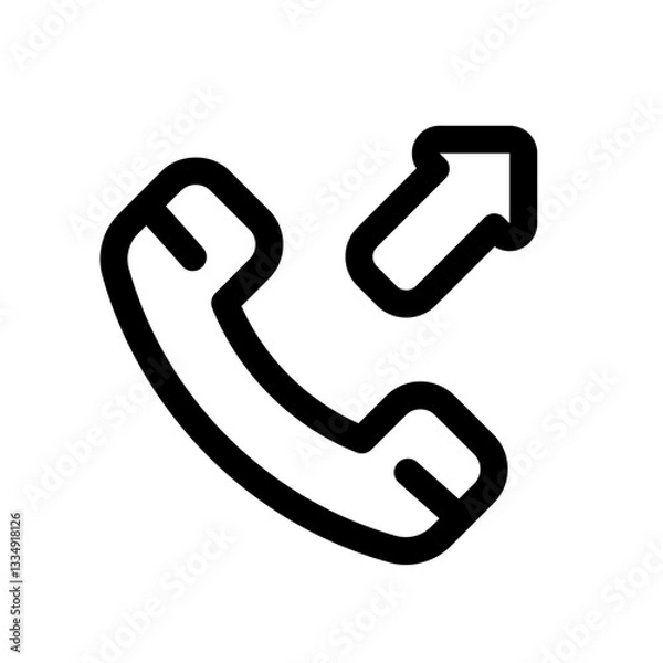 Fototapeta Outgoing Call Line Icon. Single icon, line vector icon
