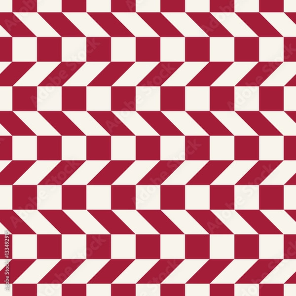 Fototapeta Abstract geometric red minimal graphic design print checkered pattern