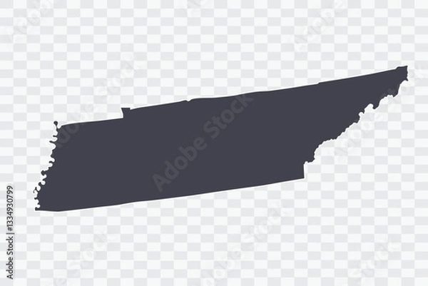 Fototapeta TENNESSEE Map Anchor Color on White Background quality files Png