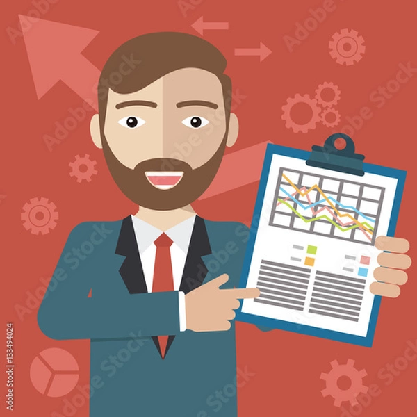 Fototapeta Business person analyzing financial statistics