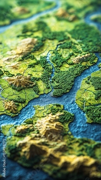 Obraz 3d Green Earth topography 