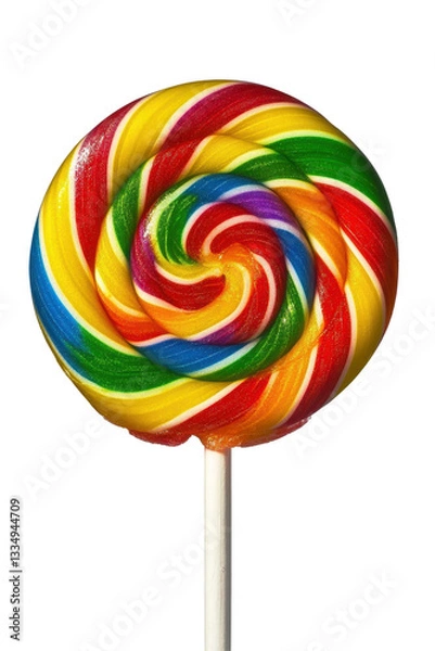 Fototapeta Isolated Rainbow Lollipop on a Stick
