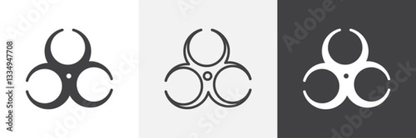 Fototapeta Biohazard icons in Thin line black color. flat simple vector symbols illustration.