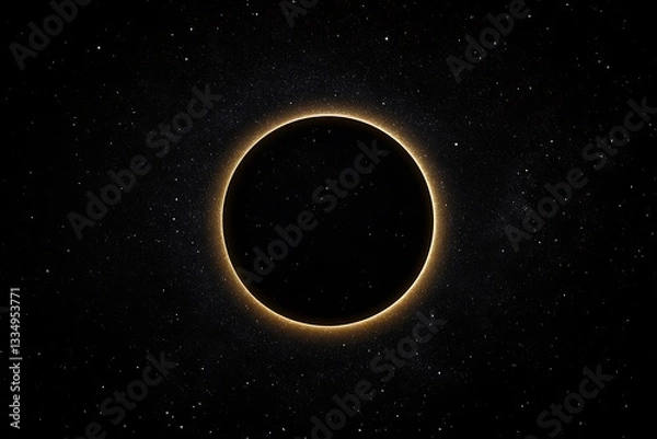 Obraz A solar eclipse in outer space against a starry backdrop