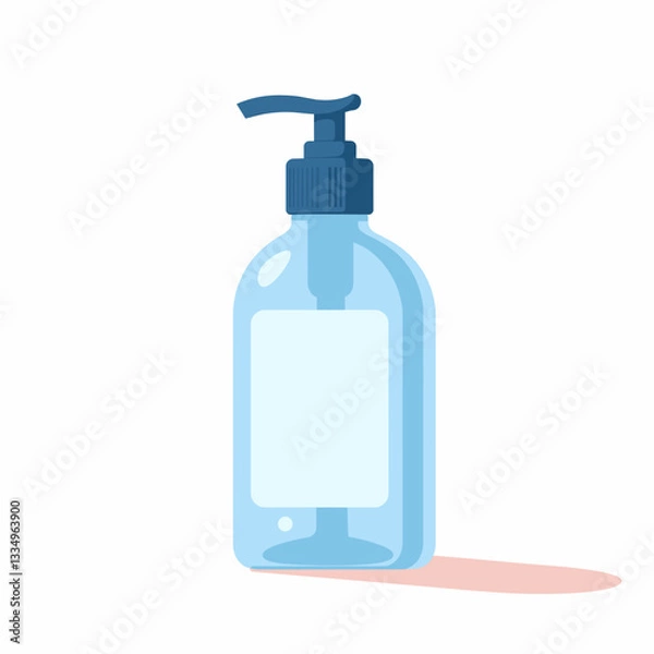 Obraz Hand sanitizer bottle on white background, hygiene awareness