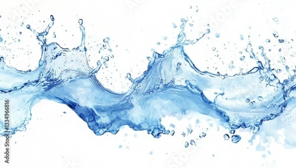 Obraz Water splashes against white background