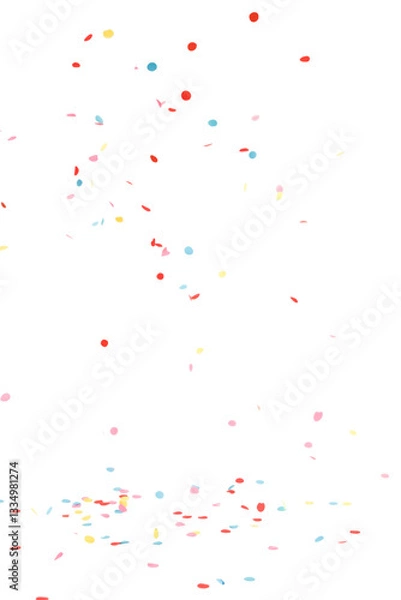 Obraz festive falling and flying colorful paper confetti on transparent background