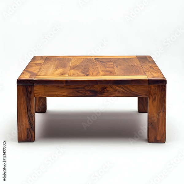Fototapeta Rustic Square Coffee Table: Handcrafted Wooden Furniture for Modern and Cozy Living