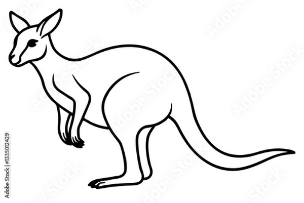 Fototapeta Abstract Kangaroo Linework