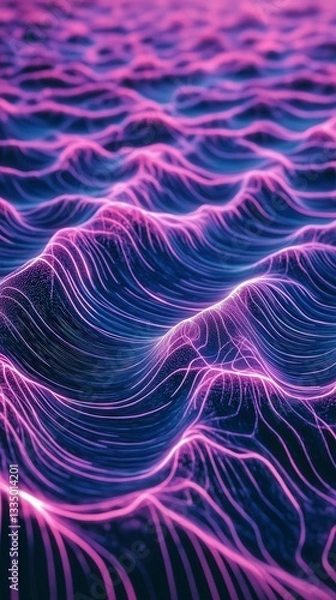 Obraz Abstract Data Visualization: A mesmerizing display of digital waves and data streams.