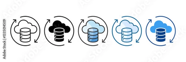 Fototapeta Cloud Icon Set Multiple Style Collection