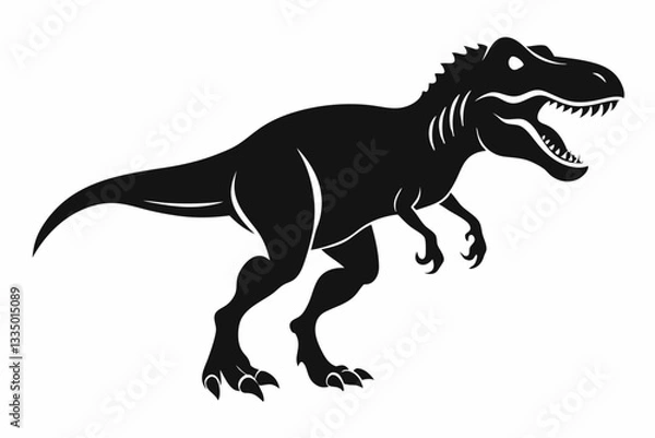 Fototapeta tyrannosaurus rex dinosaur line art silhouette vector illustration